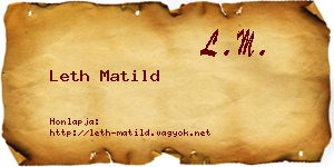 Leth Matild névjegykártya